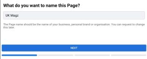 Page Name for facebook