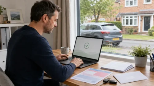 UK motorist cancelling road tax and preparing to receive a DVLA refund