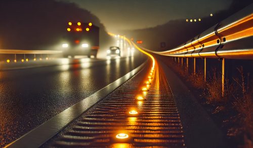 Where Are Amber Reflective Studs Found on a Motorway